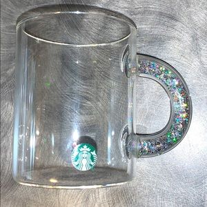 Starbucks Sparkle Handle Glass Mug